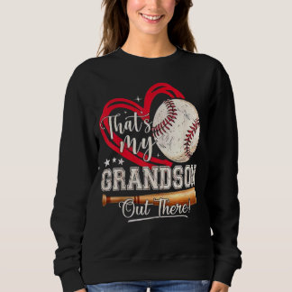 Sweatshirt C'est mon petit-fils là-bas Baseball Grand-mère