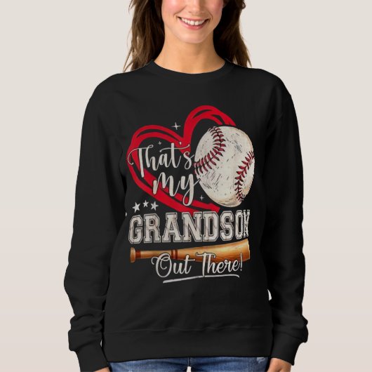 Sweatshirt C'est mon petit-fils là-bas Baseball Grand-mère (Devant)