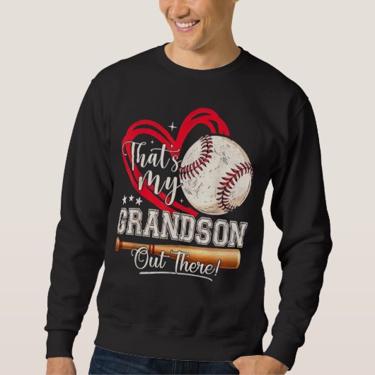 Sweatshirt C'est mon petit-fils là-bas Grand-mère de baseball (Devant)