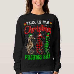 Sweatshirt C'Est Mon Pyjama De Noël Cheval De Mer Père Noël H