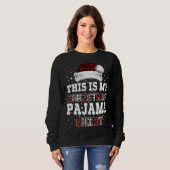 Sweatshirt C'Est Mon Pyjama De Noël Leopard Buffalo Plaid R (Devant entier)