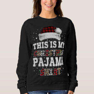Sweatshirt C'Est Mon Pyjama De Noël Leopard Buffalo Plaid R