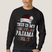 Sweatshirt C'Est Mon Pyjama De Noël Leopard Buffalo Plaid R (Devant)