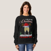 Sweatshirt C'EST MON Pyjama en verre de Champagne NOËL (Devant entier)