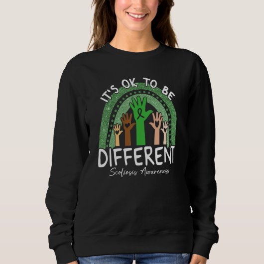 Sweatshirt C'est Ok Pour Être Différent Scoliose Sensibilisat (Devant)