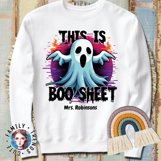 Sweatshirt C'Est Un Peu De Feuille De Boite Halloween Ghost E