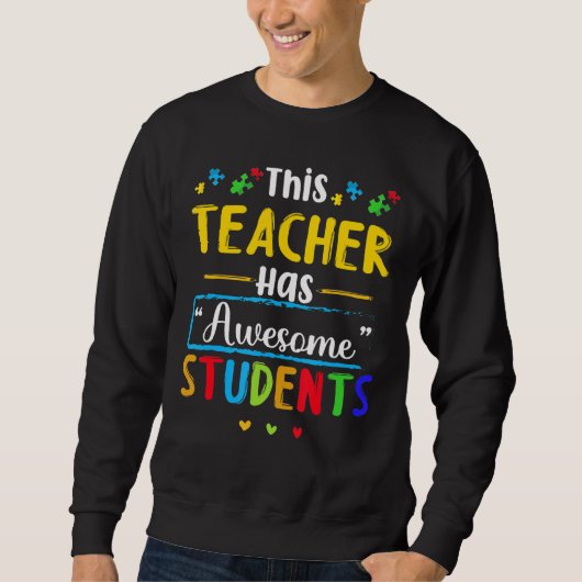 Sweatshirt Cet Enseignant A Étudiants Magnifiques Sensibilisa (Devant)