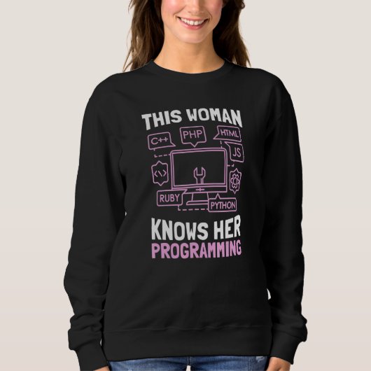 Sweatshirt Cette femme connaît son logiciel de programmation (Devant)