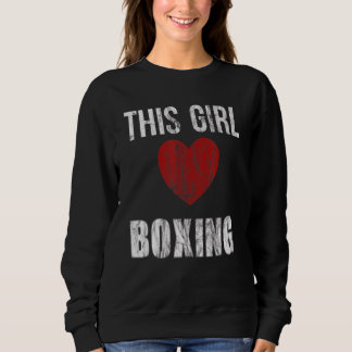 Sweatshirt Cette Fille Aime Boxer Avec Un Grand Coeur Rouge P