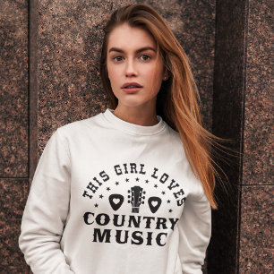 Sweatshirt Cette Fille Aime La Musique Country