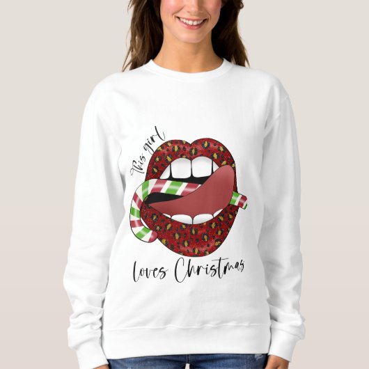 Sweatshirt Cette fille aime Noël (Devant)