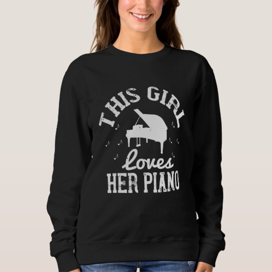Sweatshirt Cette Fille Aime Son Piano (Devant)