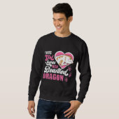 Sweatshirt Cette Mignonne Fille Aime Son Dragon De Dragon Emb (Devant entier)