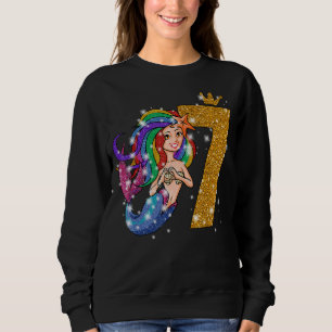 Sweatshirt Cette Sirène A 7 Ans Mignonne Sirène 7e Naissance