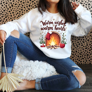 Sweatshirt Chaleureux Coeurs Chauds Vue Noël