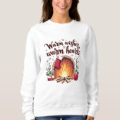 Sweatshirt Chaleureux Coeurs Chauds Vue Noël (Devant)