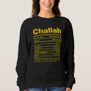 Sweatshirt Challah Nutrition Facts Hanoukka Jewish Kosher Foo