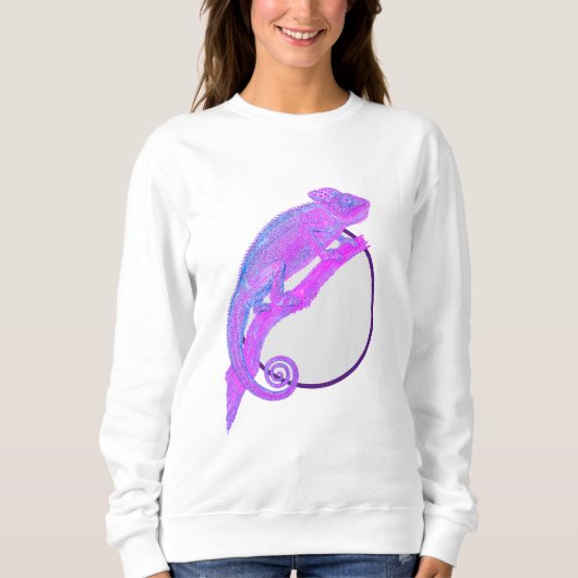 Sweatshirt Chameleon arc-en-ciel avec cadre circulaire (Devant)