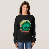 Sweatshirt Chameleon Lizard Retro Sunset Reptiles (Devant entier)
