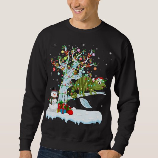 Sweatshirt Chameleon Xmas Élément Arbre Lumière Chameleon Chr (Devant)