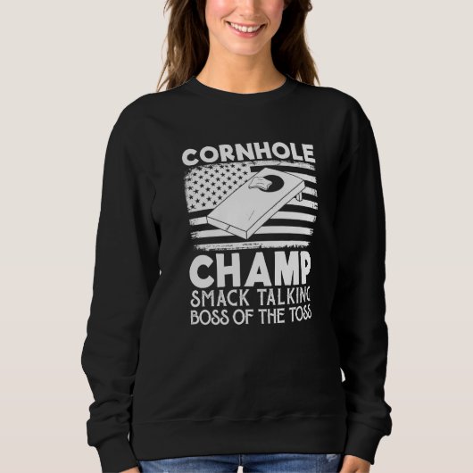 Sweatshirt Champ de Cornhole Smack Parlant Patron Du Lancer   (Devant)