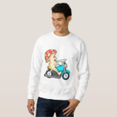 Sweatshirt Champignons en moto avec moto (Devant entier)