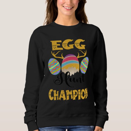 Sweatshirt Champion De La Chasse Aux Oeufs Mets Heureux Pâque (Devant)