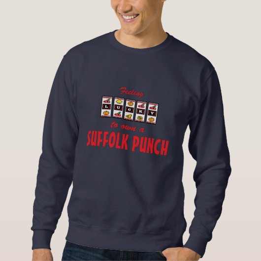 Sweatshirt Chanceux au propre une conception de cheval (Devant)