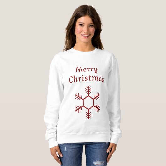 Sweatshirt Chandail blanc jeunes Joyeux Chritsmas (Devant entier)