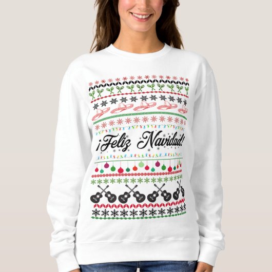 Sweatshirt Chandail de Feliz Navidad (Devant)