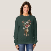 Sweatshirt Chandail de Noël avec un renne mignon (Devant entier)