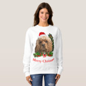 Sweatshirt Chandail de Noël Cocker Spaniel (Devant entier)