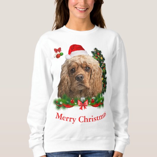 Sweatshirt Chandail de Noël Cocker Spaniel (Devant)
