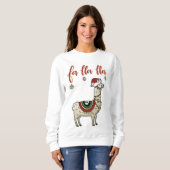 Sweatshirt Chandail de Noël de lama de fa Lla Lla (Devant entier)