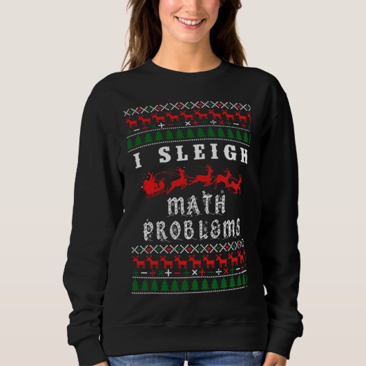 Sweatshirt Chandail de Noël de professeur de maths (Devant)