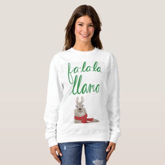 Sweatshirt Chandail de Noël Llama (Devant entier)