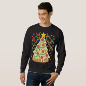 Sweatshirt Chandail de Noël moche à la pizza (Devant entier)