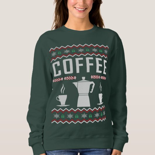 Sweatshirt Chandail de Noël moche café (Devant)