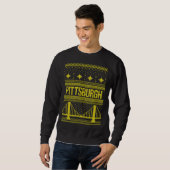 Sweatshirt Chandail de Noël moche de Pittsburgh (Devant entier)