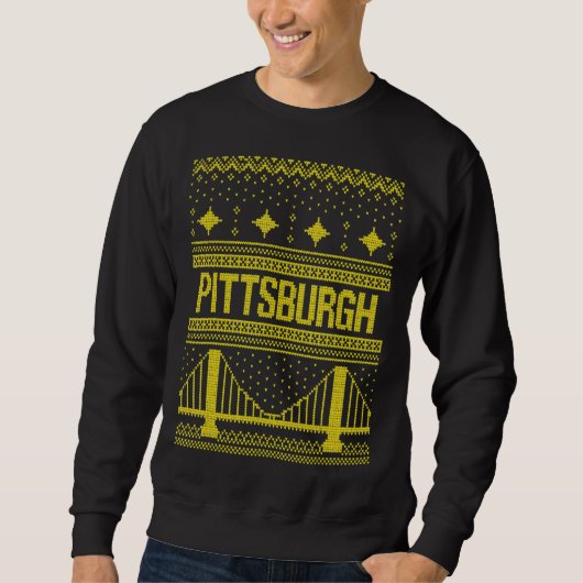 Sweatshirt Chandail de Noël moche de Pittsburgh (Devant)
