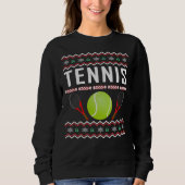 Sweatshirt Chandail de Noël moche de tennis (Devant)