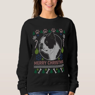 Sweatshirt Chandail de Noël moche du chien de Boston Terrier