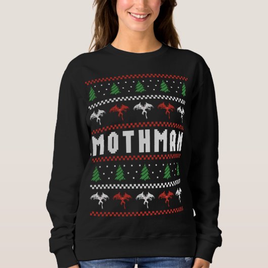 Sweatshirt Chandail de Noël moche Mothman (Devant)