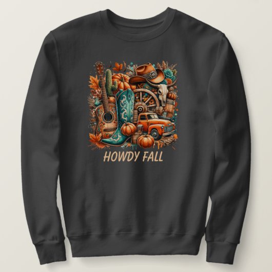 Sweatshirt Chandail de sudation d'automne Howdy (Design devant)
