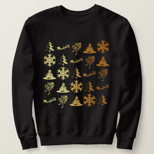 Sweatshirt Chandail d'or de Noël d'icônes (Design devant)