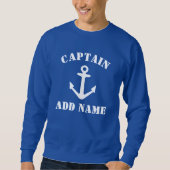 Sweatshirt Chandail du capitaine de bateau bleu avec ancre na (Devant)