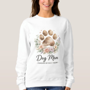 Sweatshirt Chandail empreinte de patte de maman chien aquarel