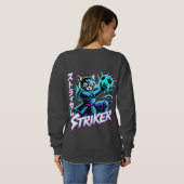 Sweatshirt Chandail Fier Samouraï Chat pour Femmes (Dos entier)