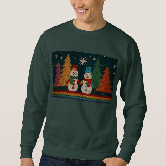Sweatshirt Chandail Gay Snowman, Chandail de Noël moche (Devant)