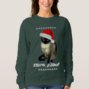 Sweatshirt Chandail laid de Noël de chat siamois de Mme Claw